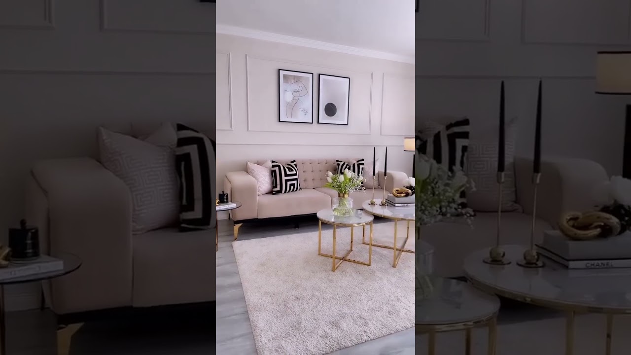 découvrez la Table  basse en doré parfaite pour votre salon #shortvideo #shorts #decoration