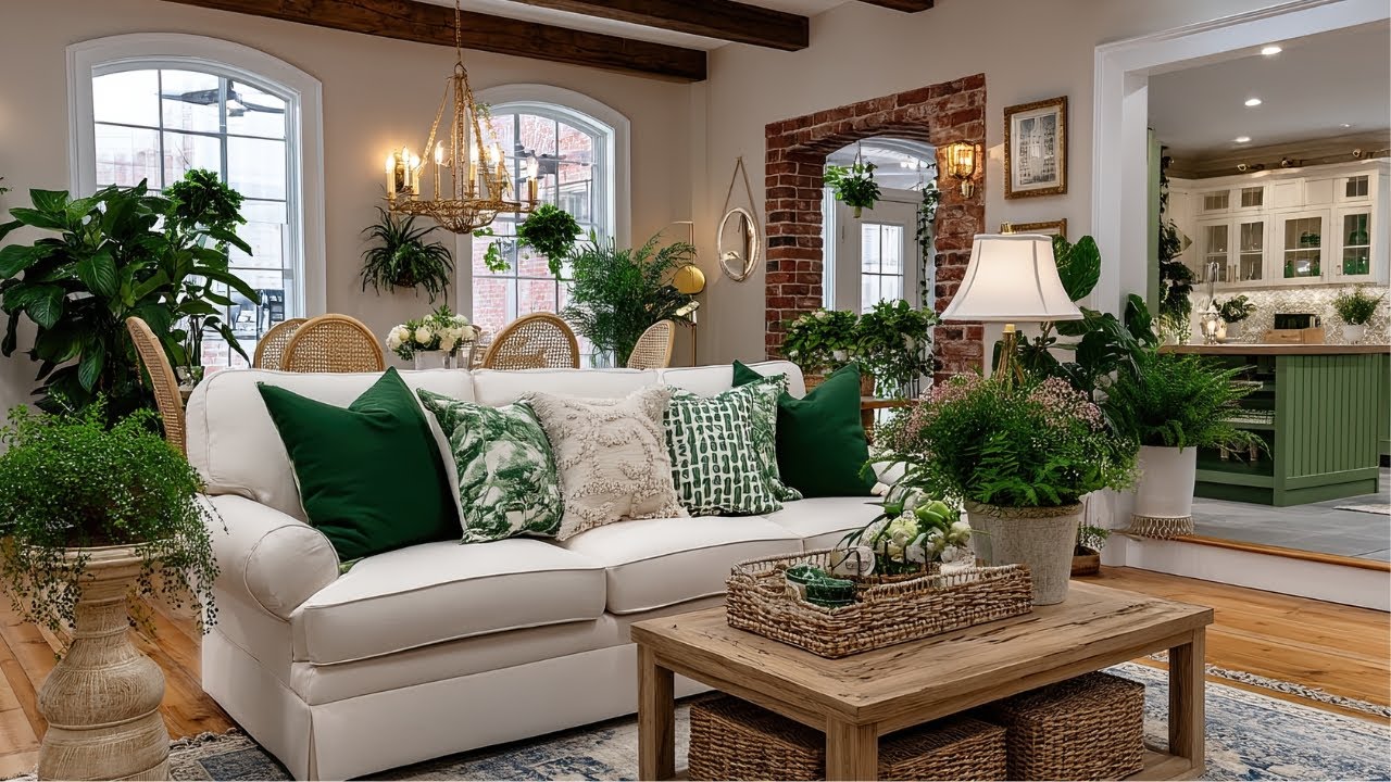 Charming French Country Home Ideas | Elegant & Stunning Vintage Green & Cream Cottage