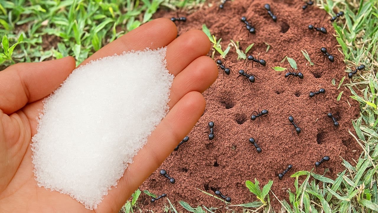 Les fourmis le dévorent immédiatement. Elles disparaissent du jardin en un clin d'œil.