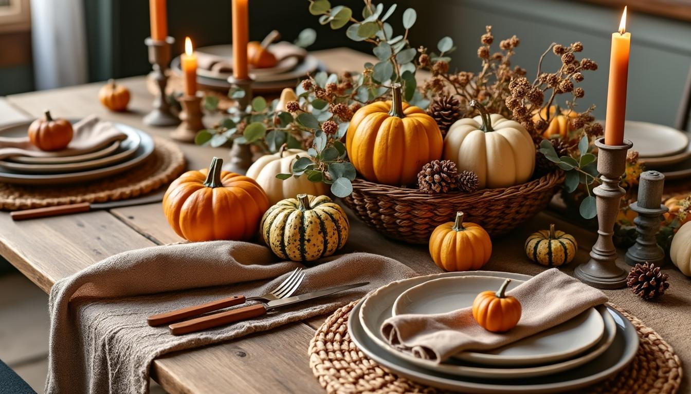 découvrez comment décorer une table d'automne pour créer une ambiance chaleureuse et naturelle, avec des idées simples et élégantes pour sublimer vos repas de saison.