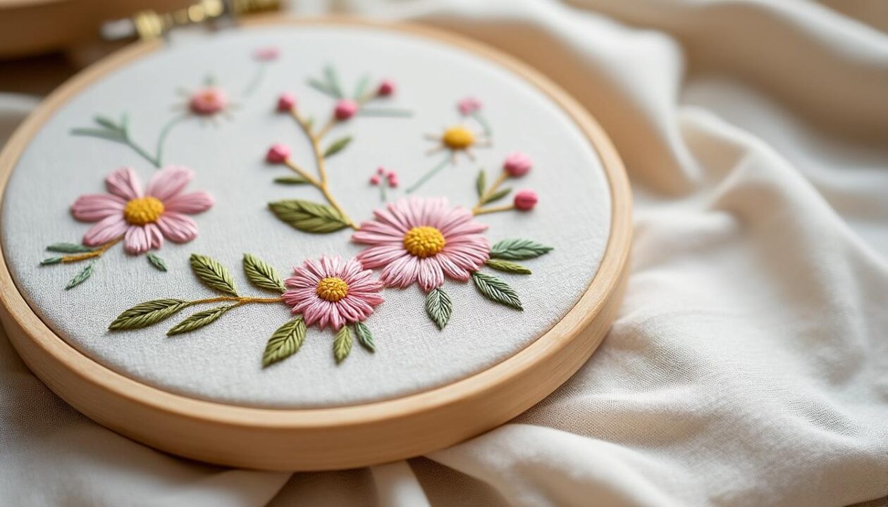 découvrez quels points de broderie choisir pour réaliser facilement un motif floral simple et élégant, parfait pour embellir vos créations textiles.
