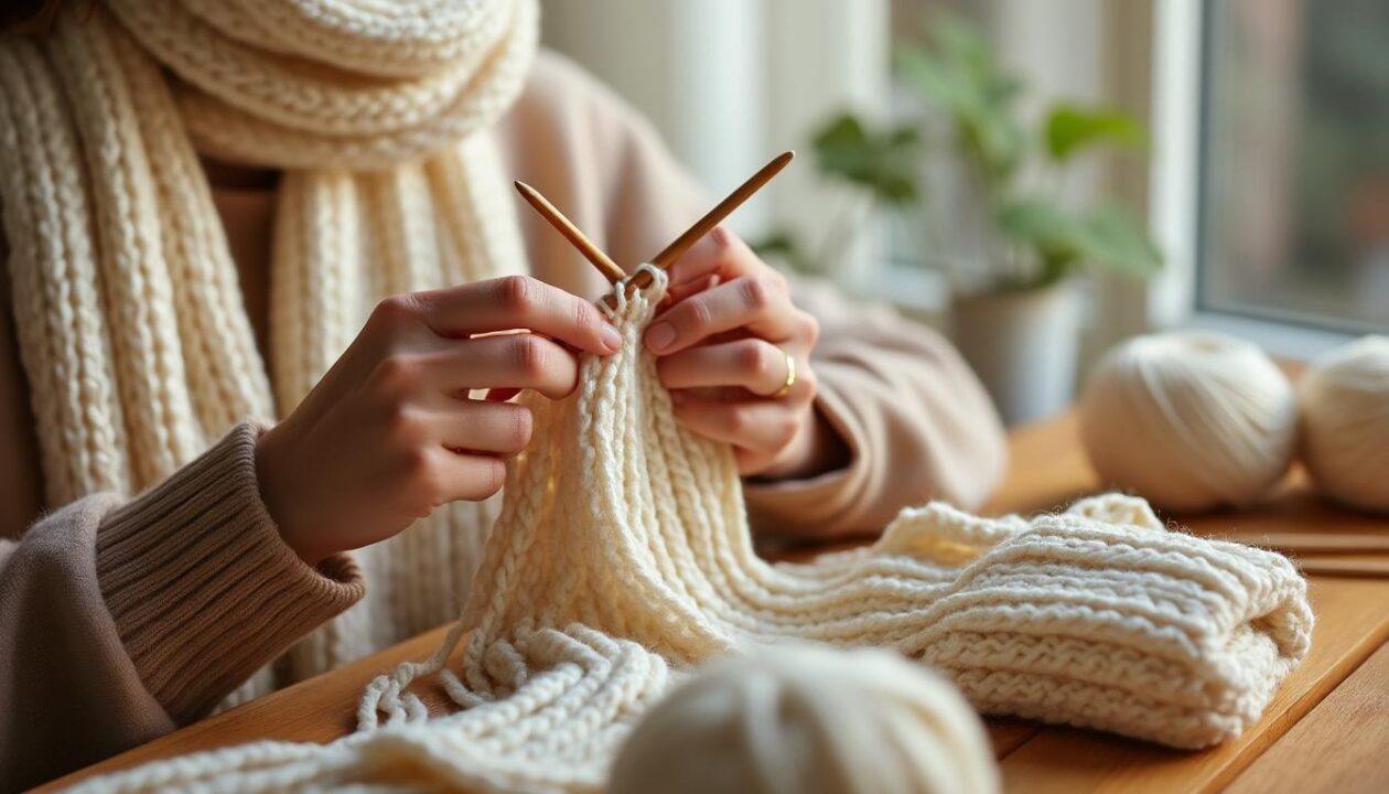 apprenez à tricoter une écharpe en point mousse de manière simple et rapide grâce à notre guide étape par étape, idéal pour débutants et passionnés.