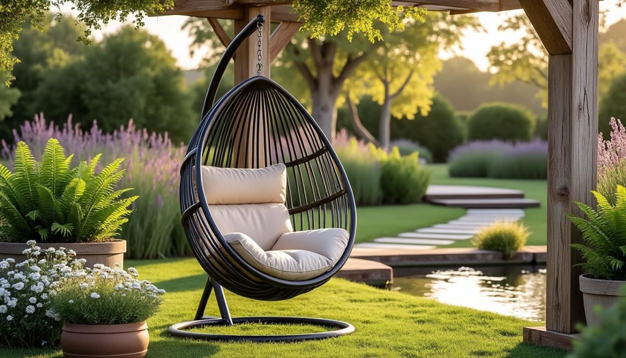 offrez-vous un coin détente unique avec le fauteuil œuf suspendu truffaut, idéal pour créer un havre de paix en plein air. disponible dès maintenant à 279 €.